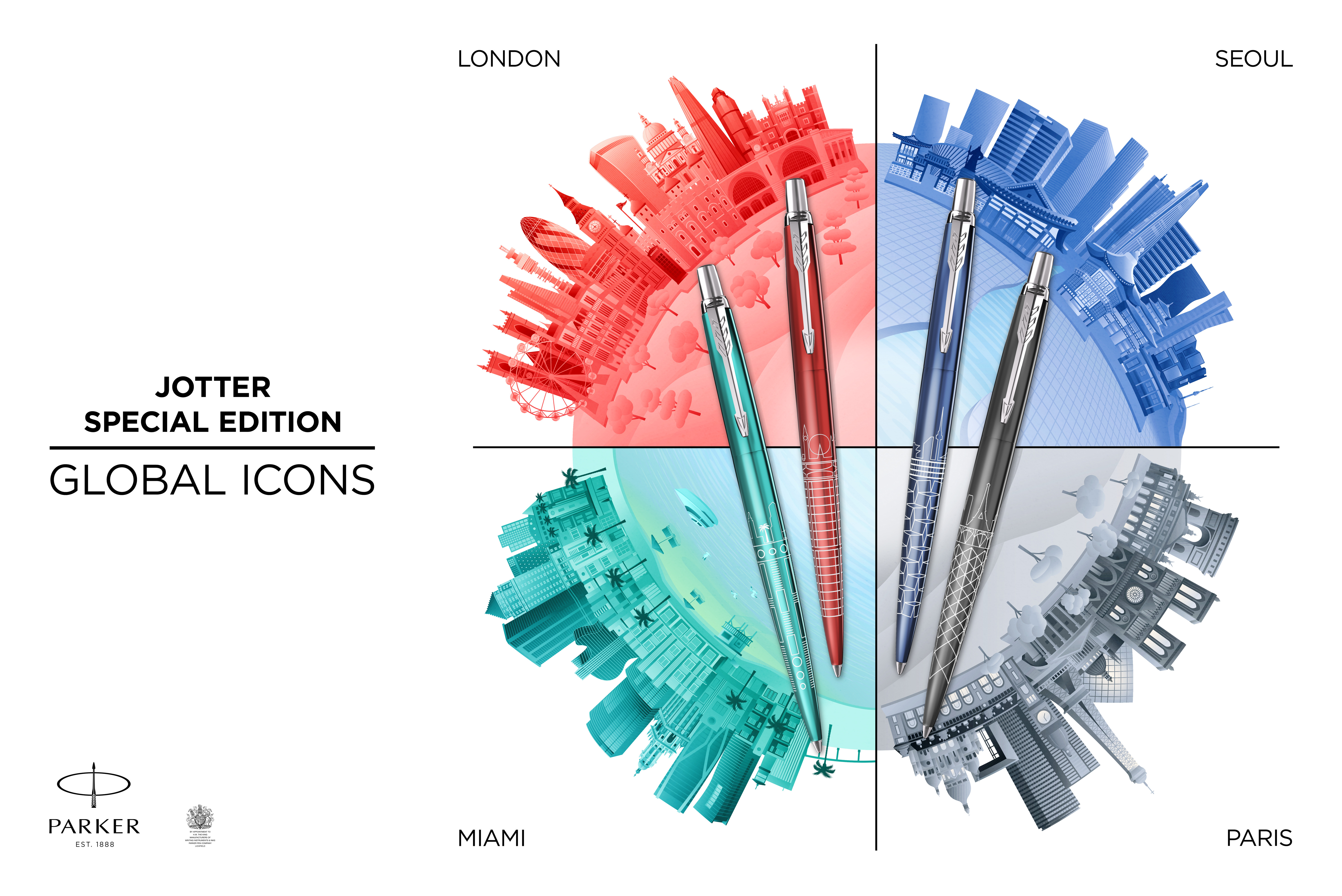 Новые шариковые ручки Parker Jotter SE Global Icons ("Жемчужины мира")